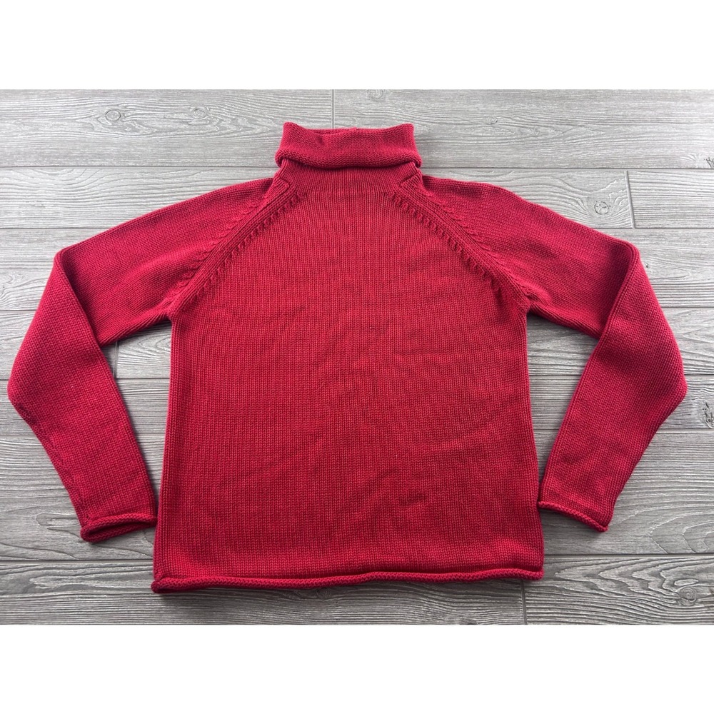 Royal Robbins Red Turtleneck Raglan Knit Sweater Outdoor roll neck Women Small